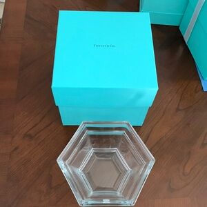 Authentic Tiffany & Co Crystal dish never used with blue box in excellent cond.